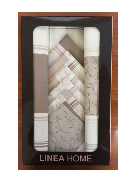 Linea Home Tablecloth Set 6pcs Ν323 Beige 140x180cm