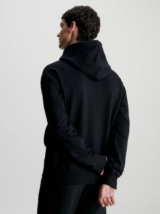 Calvin Klein Logo Men's Sweatshirt with Hood Black