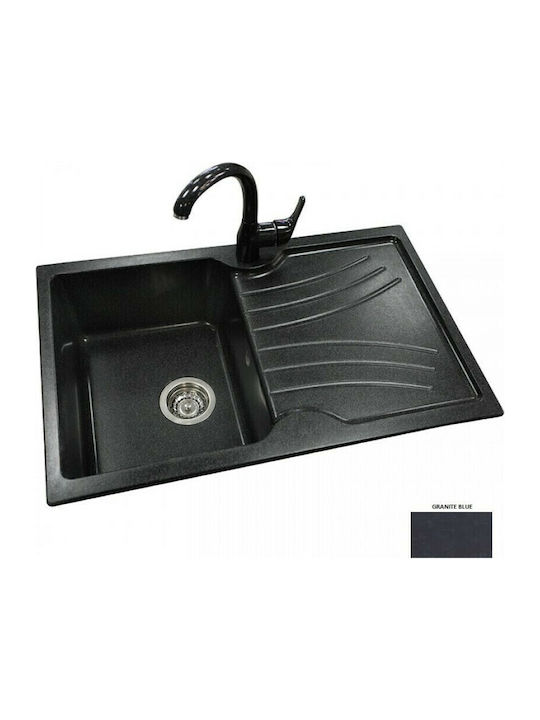 Sanitec Classic Drop-In Spüle aus Verbundgranulat B86xT50cm Granite Blue