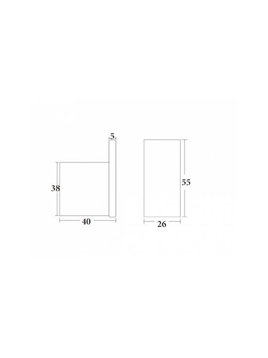 Sparke Mindy 07 Bathroom Hook Single with Screws 2.6x5.5cm Black