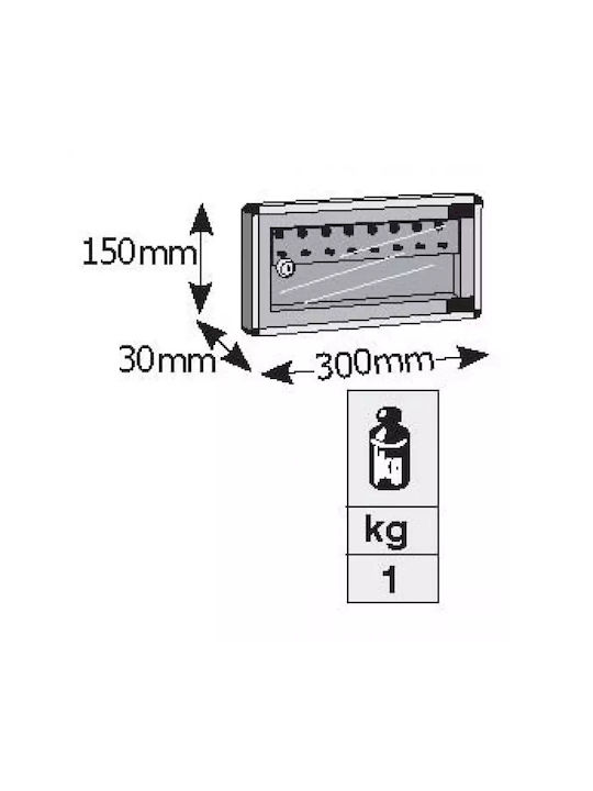 Viometal LTD Wall Key Holder Metallic 1508 8 Θέσεων Coffee 8 positions with Lock 30x3x15cm