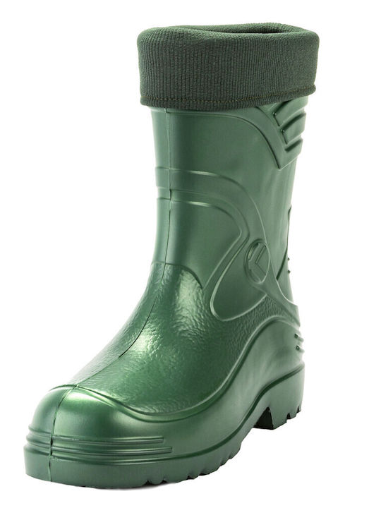 Kolmax Men's Non-Slip Safety Tibia Wellies with Fur Green