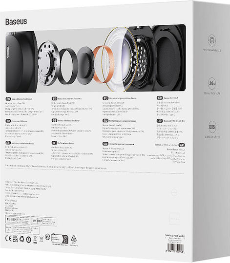 Baseus Bowie D03 Wireless / Wired On Ear Headphones with 30 hours of Operation Black