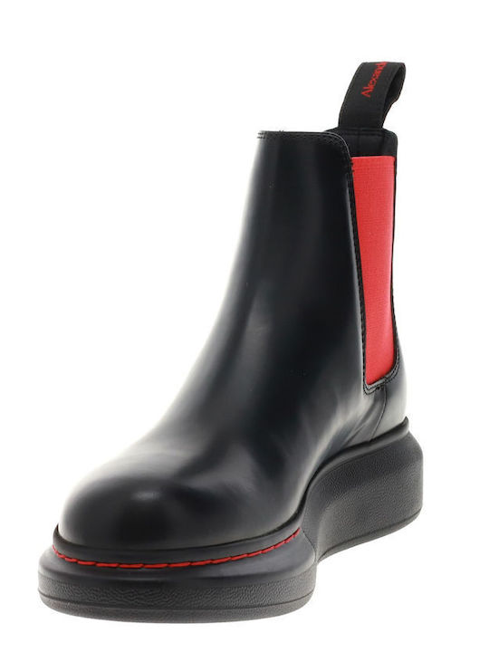 Leder Stiefeletten Damen Schwarz