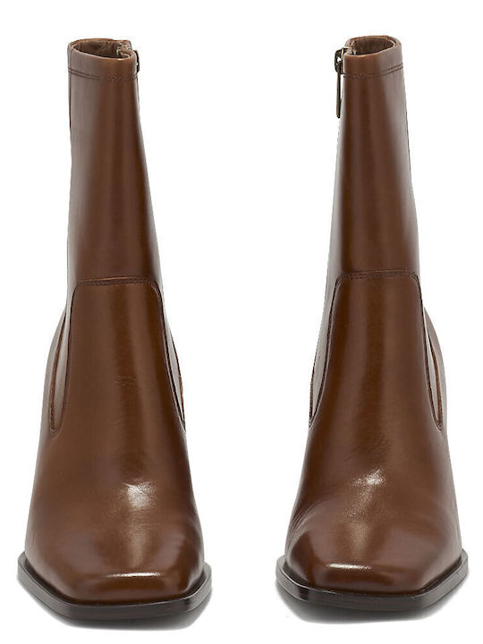 Leder Stiefeletten Damen Tabac Braun