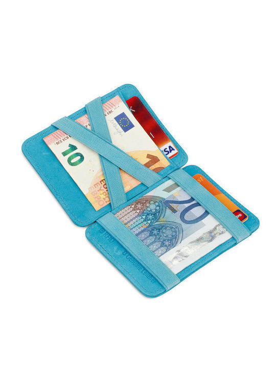 Δερμάτινο Ανδρικό Πορτοφόλι Καρτών με RFID Τιρκουάζ