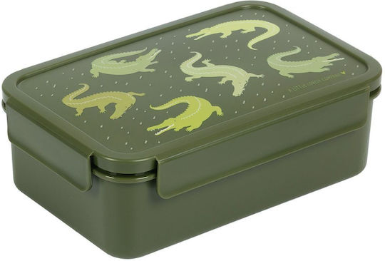 A Little Lovely Company Crocodiles Plastic Kids' Food Container Green