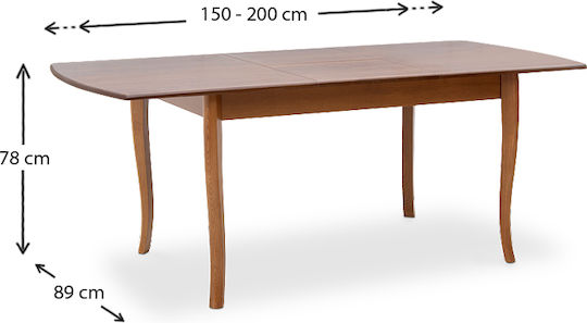 Masă Bucătărie Belfast Extensibilă cu 4 Scaune 150(+50)x89cm