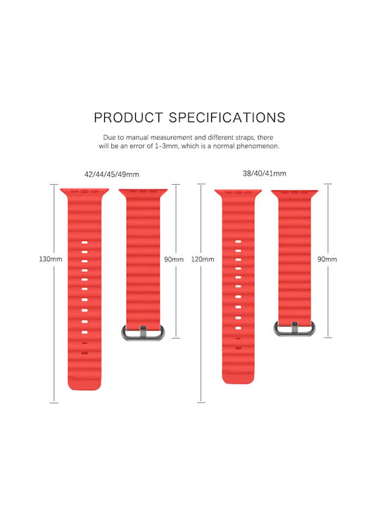 Sonique Ocean Band Strap Silicone Red (Apple Watch 44/45/46mm/Ultra 49mm)