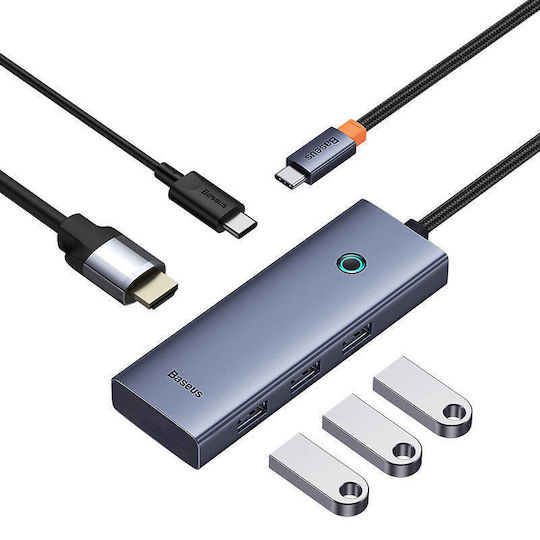 Baseus UltraJoy USB-C Docking Station με HDMI 4K PD Γκρι