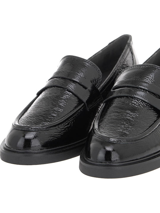 Leather Women's Loafers in Black Color