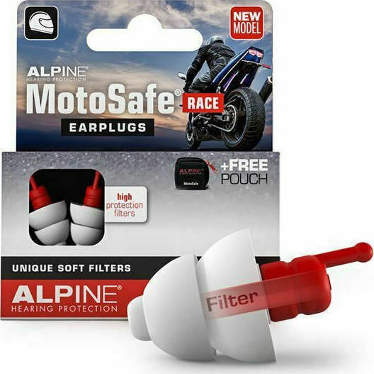Alpine Motosafe Race Earplugs in Red Colour 111.23.111 2 Pieces