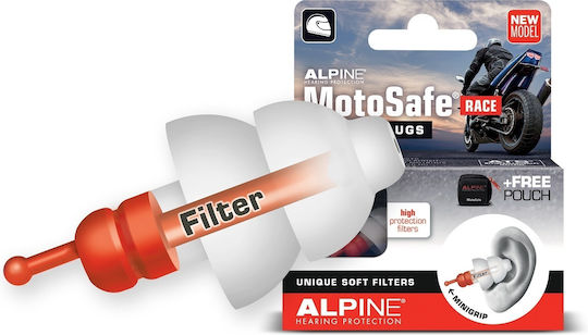 Alpine Motosafe Race Earplugs in Red Colour 111.23.111 2 Pieces