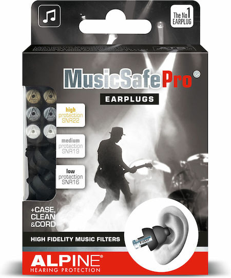 Alpine MusicSafe Pro Ωτοασπίδες σε Μαύρο Χρώμα 111.24.102 3τμχ