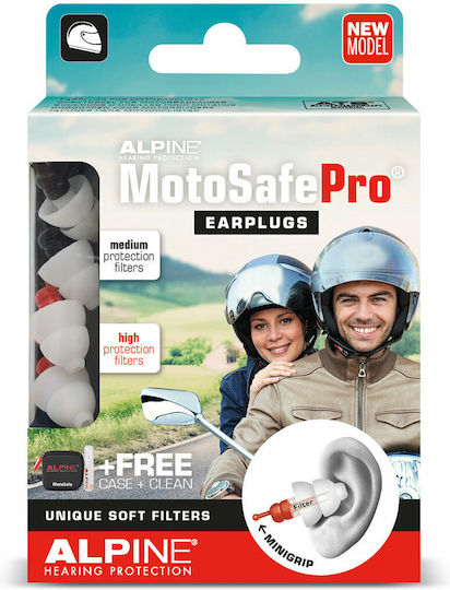 Alpine Motosafe Pro Silicone Earplugs in Black Colour 111.23.112 2 Pieces