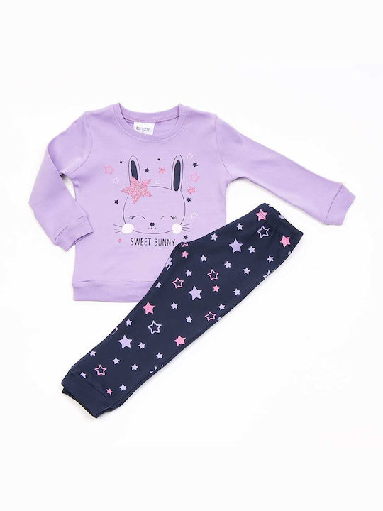 Trax Pijama pentru copii De iarnă De bumbac Violet