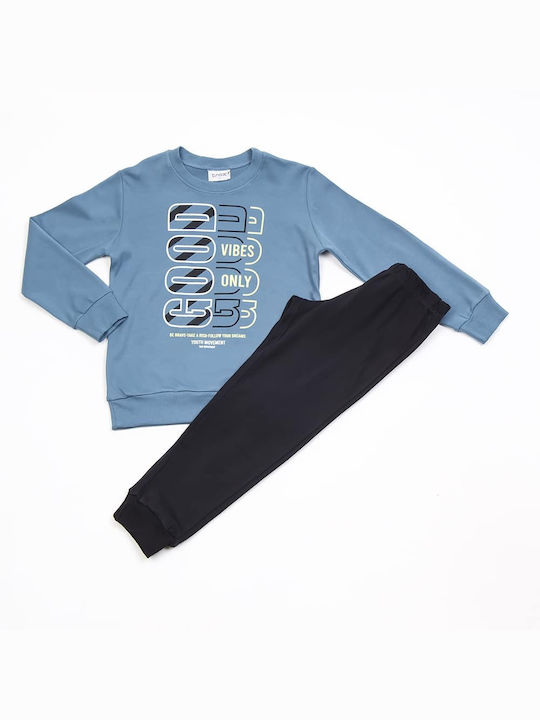 Trax Set Top & Bottom Kids Winter Pyjamas Blue