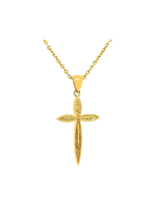 Xryseio Damen Gold Kreuz 14K Beidseitig