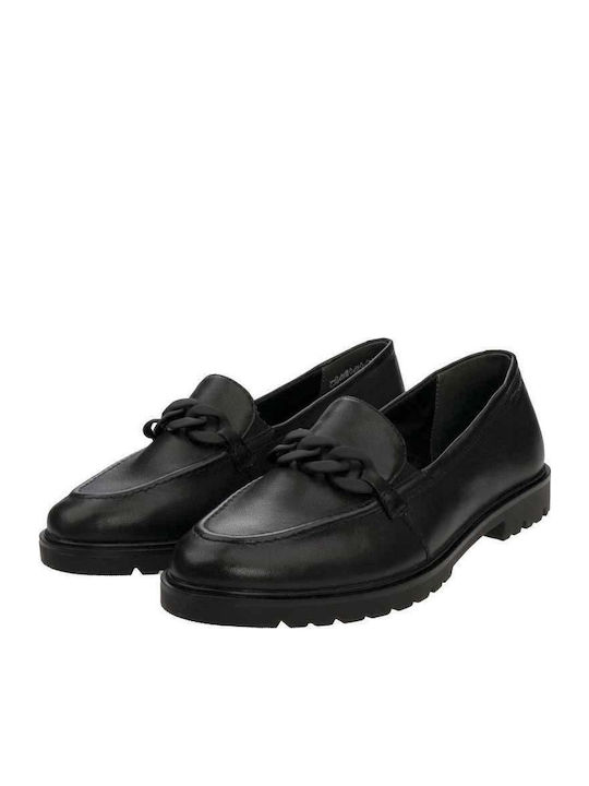 Damen Mokassins Aus Leder In Schwarz Farbe
