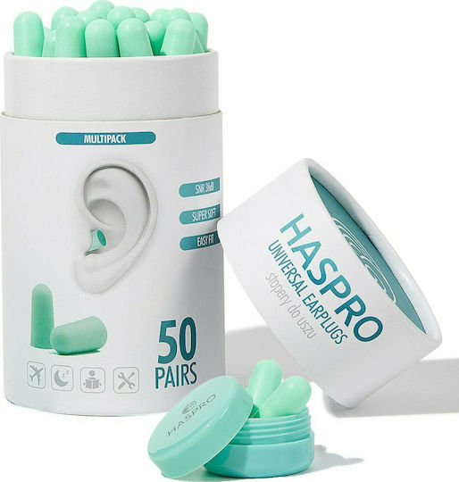 Haspro Multipack Universal Earplugs In Green Colour EPUF5051 100 Pieces