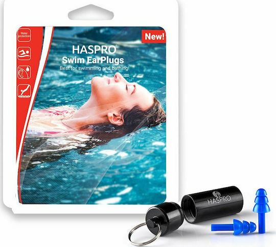 Haspro Swim Ωτοασπίδες Σιλικόνης για Κολύμβηση σε Μπλε Χρώμα EPUH1908 2τμχ