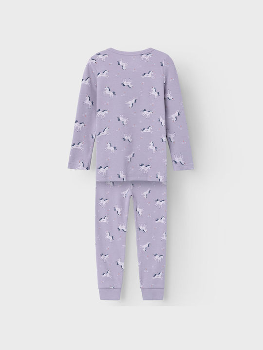 Name It Set Top & Bottom Kids Winter Pyjamas Lilac