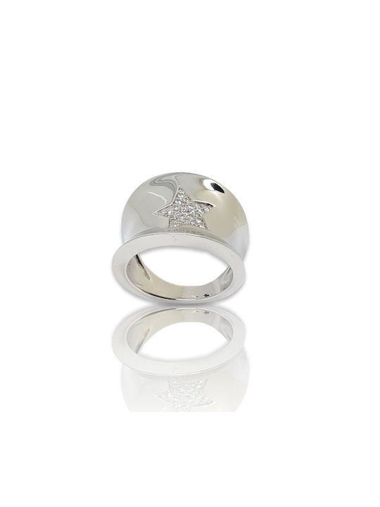 Mentzos Damen Ring mit Zirkonia aus Silber