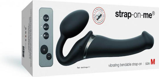 Strap On Me Strapless Vibrating Strap On Dildo Size M Strapless Strap On with Dildo 3cm with Vibration in Black Color