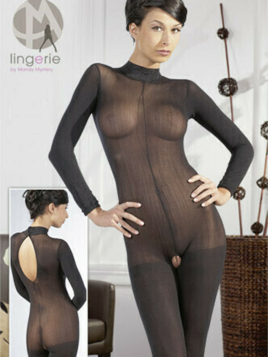 Mandy Mystery Longarm Catsuit Mandy Mystery Sexy Bodystocking Mesh Black