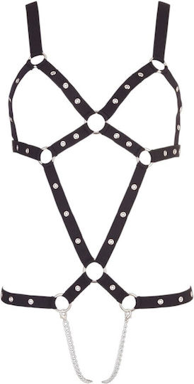 You2Toys Strap Body mit Kette Leder- und Latex-Outfit Schwarz