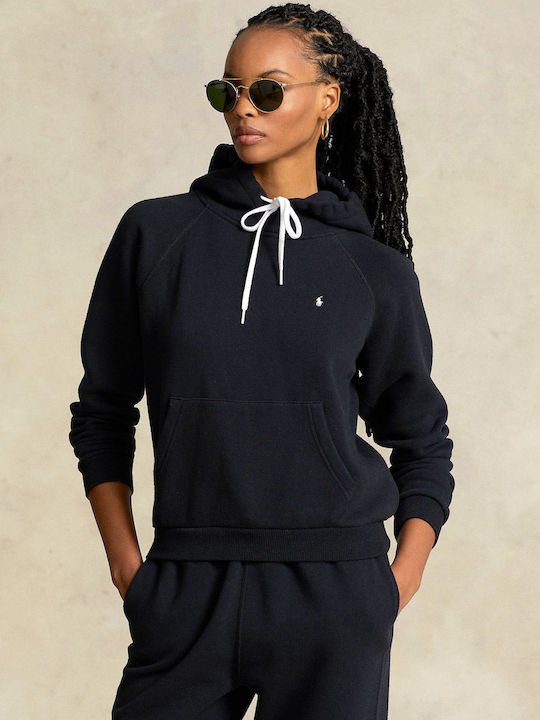 Ralph Lauren Women's Hooded Fleece Sweatshirt Black