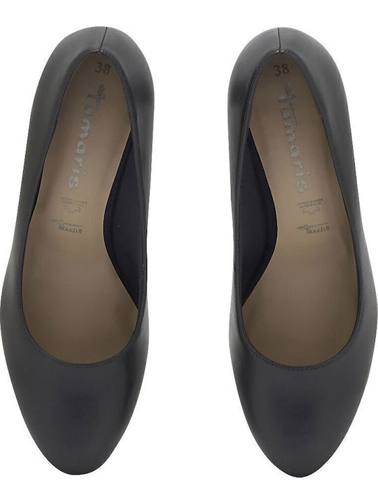 Leather Navy Blue Medium Heels