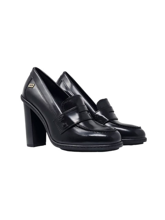 Tommy Hilfiger Leder Pumps mit Chunky hohem Absatz Schwarz