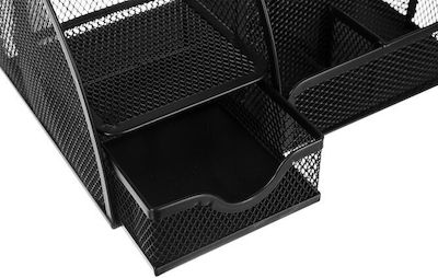 Metal Desk Organizer 6 Διαμερίσματα in Black Color