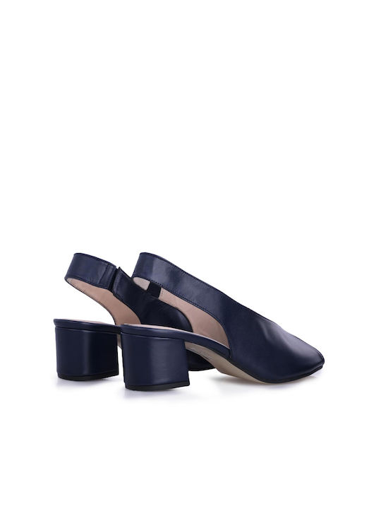 Peep Toe Γόβες με Λουράκι Μπλε