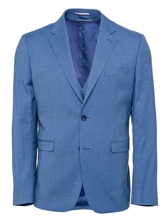 Italian Job Men's Suit with Vest Light Blue