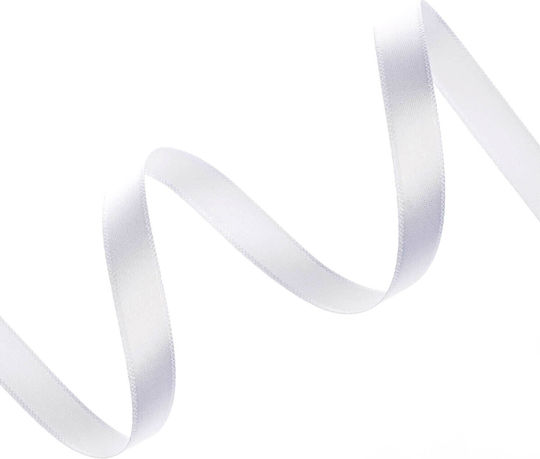 Kyriacou Satin Panglică Monocromie Alb 100metri cu lățime 10mm