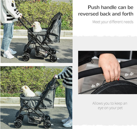 Pawhut Dog Carrying Gray Stroller L95xW76.5xH52cm