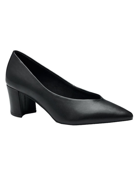 Marco Tozzi Leder Pumps mit Chunky mittelhohem Absatz Schwarz