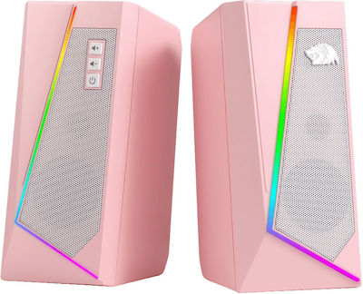 Redragon GS520P Anvil RGB 2.0 Speakers with RGB 10W Pink