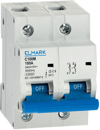 Elmark Automatic Circuit Breaker 100A Double-pole AC 41291