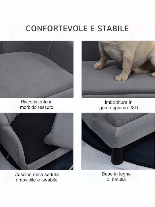 Pawhut Sofa Dog Bed Gray 98.5x60.5cm