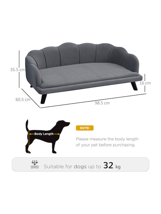 Pawhut Sofa Dog Bed Gray 98.5x60.5cm
