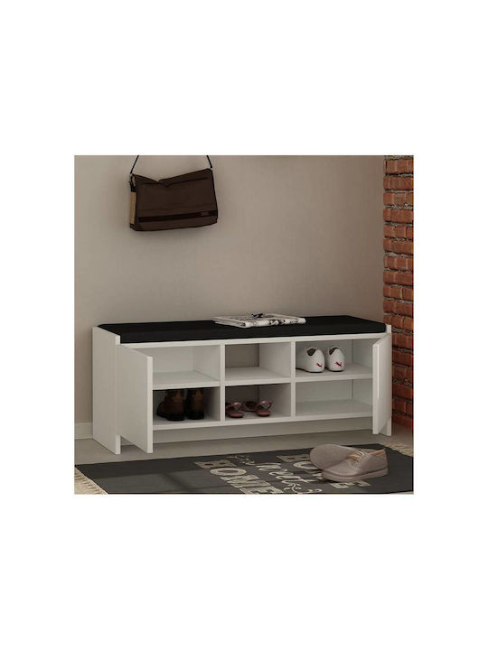 Zulla Wooden Shoe Organizer with 6 Shelves White 110x37x43cm