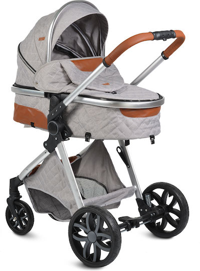 Cangaroo Alma Reversible 2 in 1 Baby Stroller Suitable for Newborn Gray Brown 7.5kg