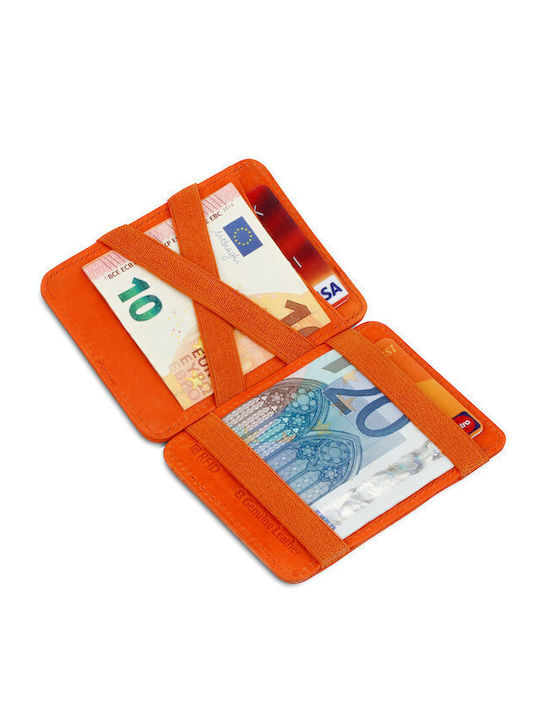 Leder Herren Geldbörse Karten mit RFID Orange