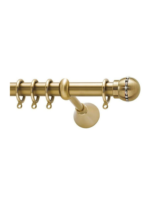 Viometale Metallic Curtain Pole Lucifer Single Φ25mm 160cm Oro Matt / Riviere