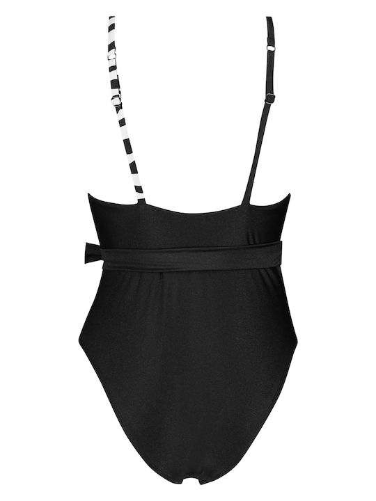 Animal Print Swimsuit Black