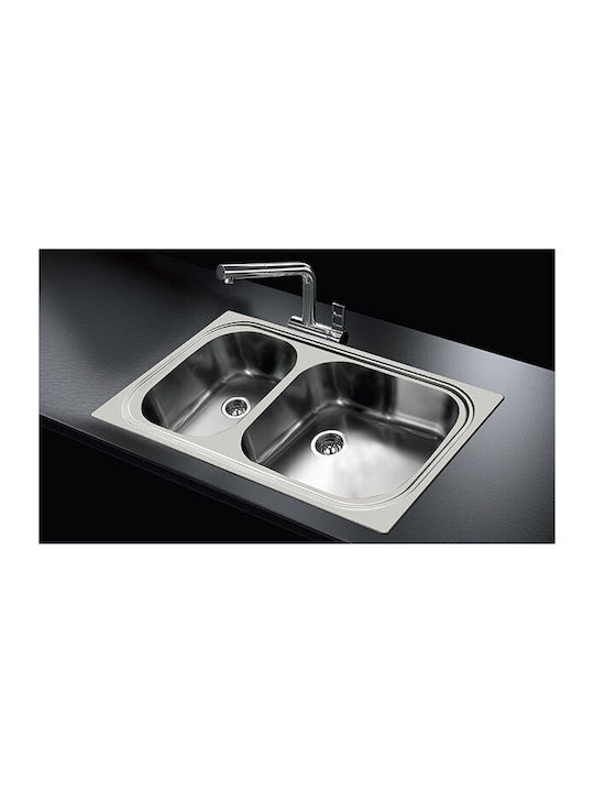 Foster Big Bowl Links Drop-In Spüle Links Inox Satiniert B86xT50cm Silber