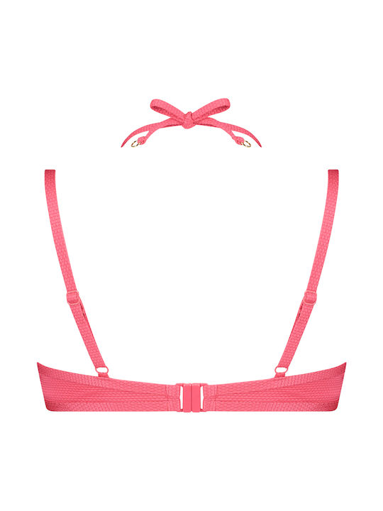 Underwire Bikini Bra with Ruffles Pink